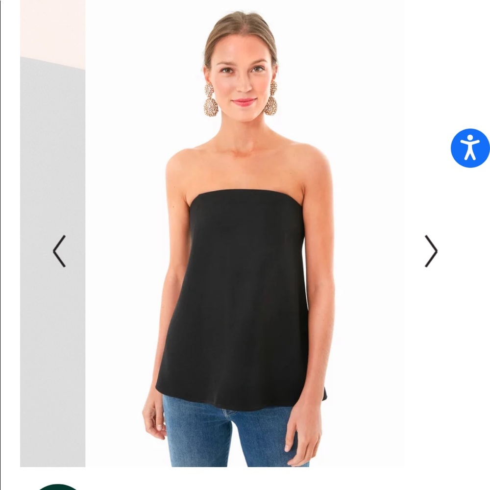TUCKERNUCK STRAPLESS NOIR CREPE MARIN TOP